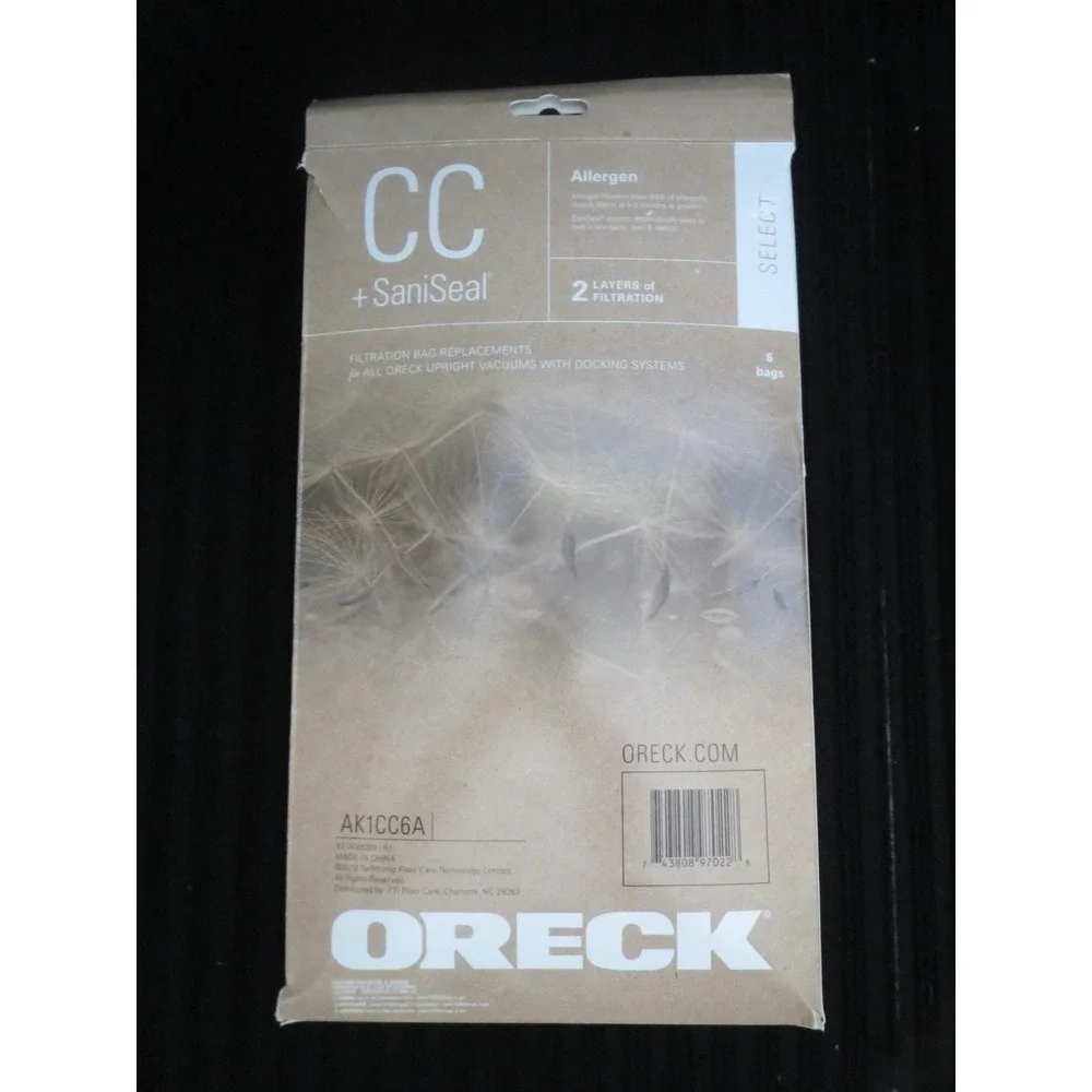 Oreck CC SaniSeal AK1CC6A‎ Allergen Filtration Vacuum 8 Bags
